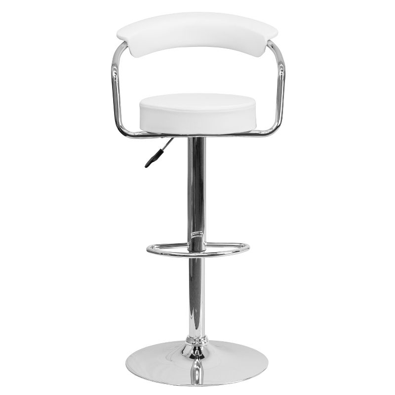 Emma and Oliver Contemporary Vinyl Adjustable Height Barstool with Arms, 5 of 6