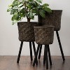 Sullivans Set Of 3 Bamboo Basket & Stand 29.5"H, 25.5"H & 21.5"H Black - 3 of 4