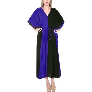HAPPY BAY Women's House Daily Routine Evening Wear Vacation Casual Dailywear Holiday Loungewear Relaxed Fit Caftan Maxi Night Shirts 3X-4X Black, - 1 of 4