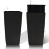 Okak 2 Pack Modern Faux Rattan Square Planter Plastic Large Pot with Auto-Watering System for Home, Garden - 3 of 4