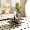 Tangkula 2-Tier Square Coffee Table 24" Living Room Center Table with 4 Storage Compartments - 4 of 4