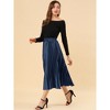 INSPIRE CHIC Women's Party Elastic Waist Metallic Shiny Accordion Pleated Midi Skirt - 4 of 4