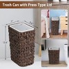 Small Trash Can with Lid and Removable Wicker Rattan Basket, 2.6 Gallon Waste Bin for Bathroom, Living Room, or Office – The Pop Home - 4 of 4
