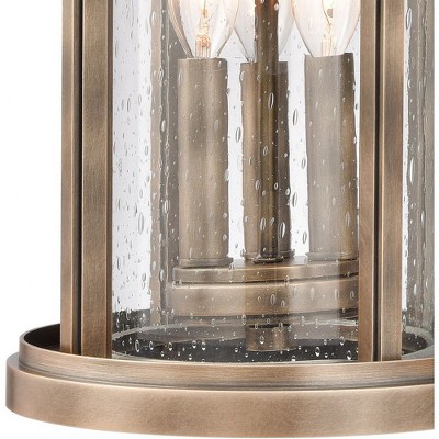 Vintage Brass Brison 3-Light Seeded Glass Swing Arm Wall Sconce