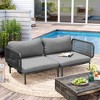 Crestlive Products Patio Furniture Set Oversized Metal Single Sofa Outdoor Sectionals Conversation Set with Cushion, White Frame and Beige Mat - 4 of 4