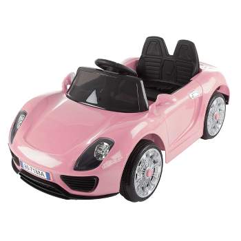 Toy Time Motorized Electric Ride-On Sports Car - 6V Battery-Powered with Remote Control - Pink