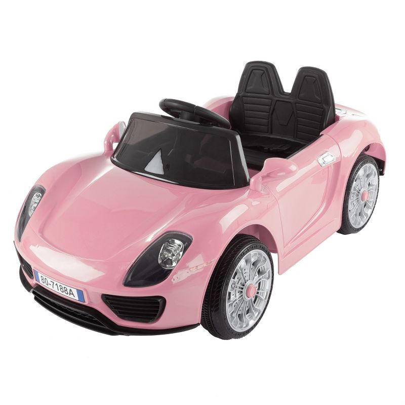 Toy Time Motorized Electric Ride-On Sports Car - 6V Battery-Powered with Remote Control - Pink, 1 of 6