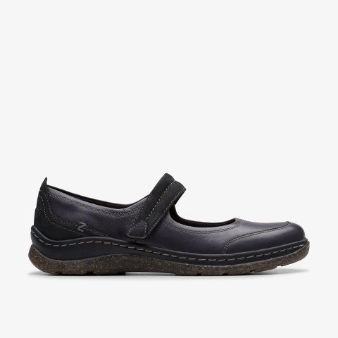 Обувь Clarks Womens Orlene Jane Black Leather Shoes 8 Medium