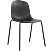 Grungis 33.3"H Plastic Stackable Dining Chair with Ergonomic Seat Design,Dining Chairs with Metal Legs,Dining Chair for Kitchen,Set of 4,Black - 4 of 4