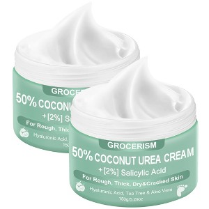 Grocerism 50% Coconut Urea  Cream& 2% Salicylic Acid Cream - Callus & Crack Repair for Feet & Hands - Moisturizing Cream - 1 of 4