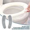 Unique Bargains 2 Pair Toilet Seat Cover Pad Bathroom Warm Toilet Seat Cushion Washable Reusable - 2 of 4