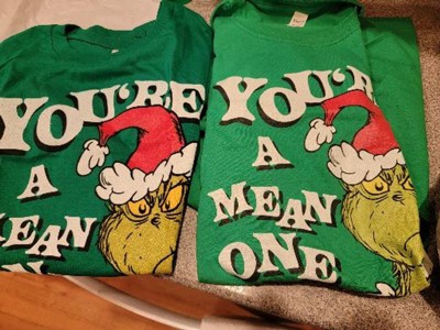 Men's Dr. Seuss Christmas The Grinch You're a Mean One Portrait Graphic Tee  Kelly Green Small 