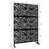 Grungis 76" H×48" W Freestanding Privacy Fence with Leaf Shape,Outdoor Privacy Screen for Balcony,Patio,Garden - 3 of 4
