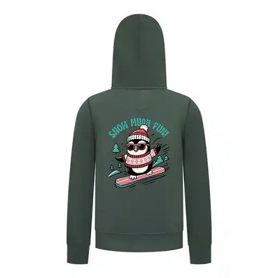 Everyday Kids Christmas Collection Snow Much Fun Boys Zip Up Hoodie – Holiday Penguin Sweatshirt