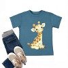 The Juniper Shop Watercolor Giraffe Toddler Short Sleeve Tee - 5T - Teal - 3 of 4