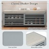 Shoe Bench with Storage and Cushion, Distressed Shutter Storage Bench with Retro Charm (White) - 4 of 4