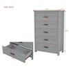 CAVINAS 5 Drawers Dresser for Bedroom,Country Style Dresser with Black Handles for Kids Room,Living Room,Entry and Hallway,Brown/Gray/White - 3 of 4