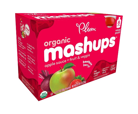 Plum&#174; Organic Mashups Fruit 7 Veggie Applesauce Beetbox Berry - 3.17oz/8pk