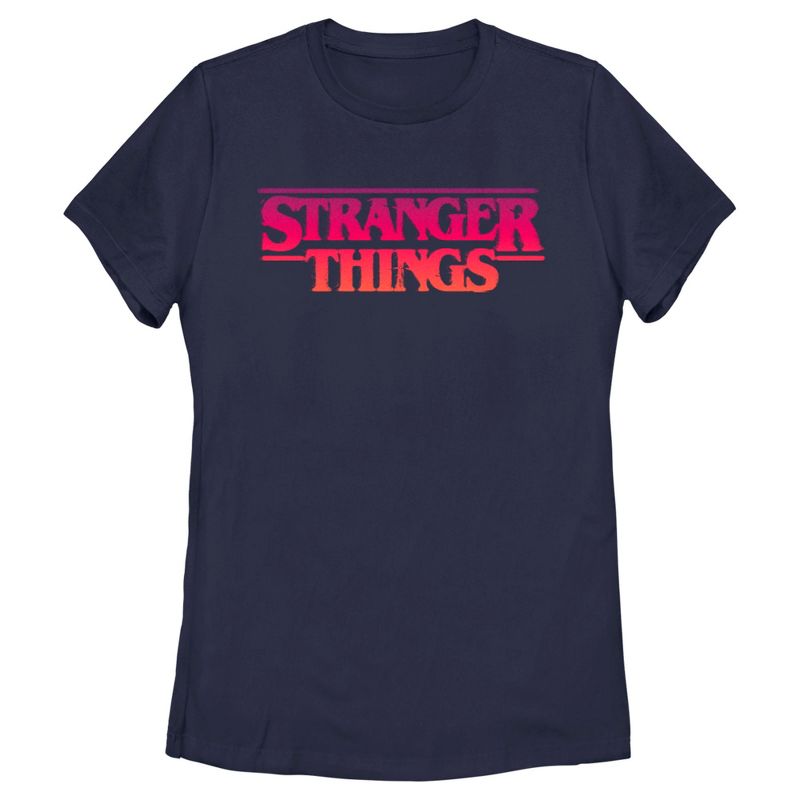 Women's Stranger Things Pink Logo T-Shirt, 1 of 5