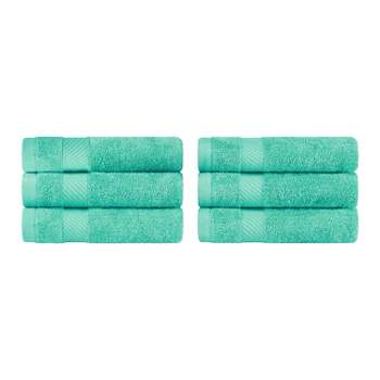 Modern Solid Classic Premium Luxury Cotton 6 Piece Hand Towel Set by Blue Nile Mills