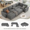 121.3" Modular Sectional Sofa Bed with 2 Movable Ottomans - Customizable L/U-Shape for Living Room - 3 of 4