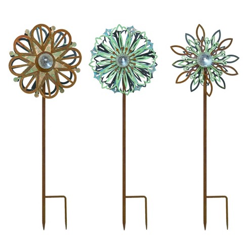 Transpac Solar Kinetic Medallion Y/S Set of 3 KD Spring Home Decorations - image 1 of 1