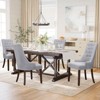 Set of 2 Wingback Upholstered Dining Chairs with Tufted Back and Wood Legs, Fabric Side Chairs for Kitchen or Living Room - 2 of 4