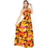 LA LEELA Women's Tube Dress Maxi Party Top One Size Apricot Palm Tree View - 3 of 4