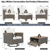 8-Piece Outdoor Seating Set, Conversation Set with Storage Table and Swivel Rocking Chairs, Wicker Chair with Foam Cushions-Coolbibila - 4 of 4