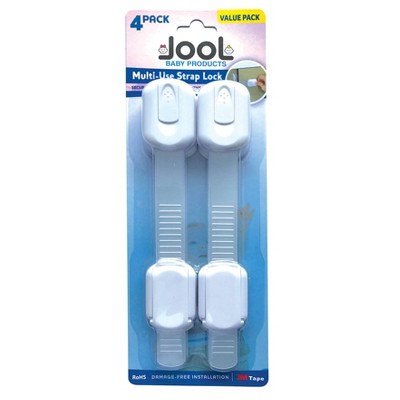 Jool Baby Child Safety Strap Locks for Fridges, Cabinets, Drawers - Tool Free 4pk