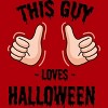 Junior's Design By Humans This Guy Loves Halloween By MultimediaOne T-Shirt - 2 of 3