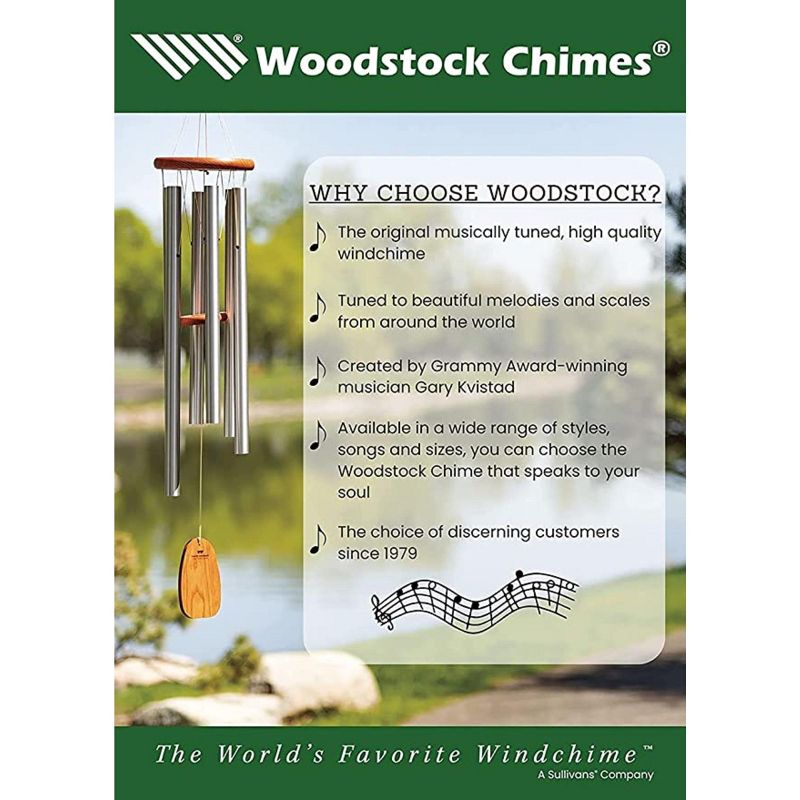 Woodstock Wind Chimes Signature Collection, Bells of Paradise, 32'' Wind Chimes for Patio Outdoor Garden Decor, 6 of 14
