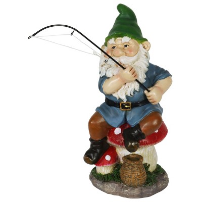 11.22" Resin Fishing Frankie Gnome Statue - Exhart