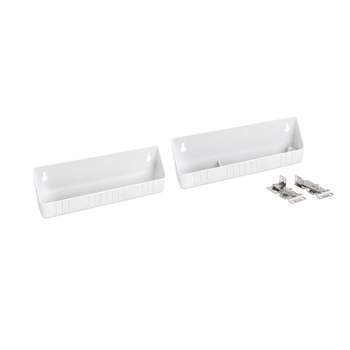 Rev-A-Shelf 11" Tip-Out Plastic Sink Trays for Kitchen and Bathroom Base Cabinet, Pack of 2 Pull Out Vanity Shelf Home Organizer, White, 6572-11-11-52