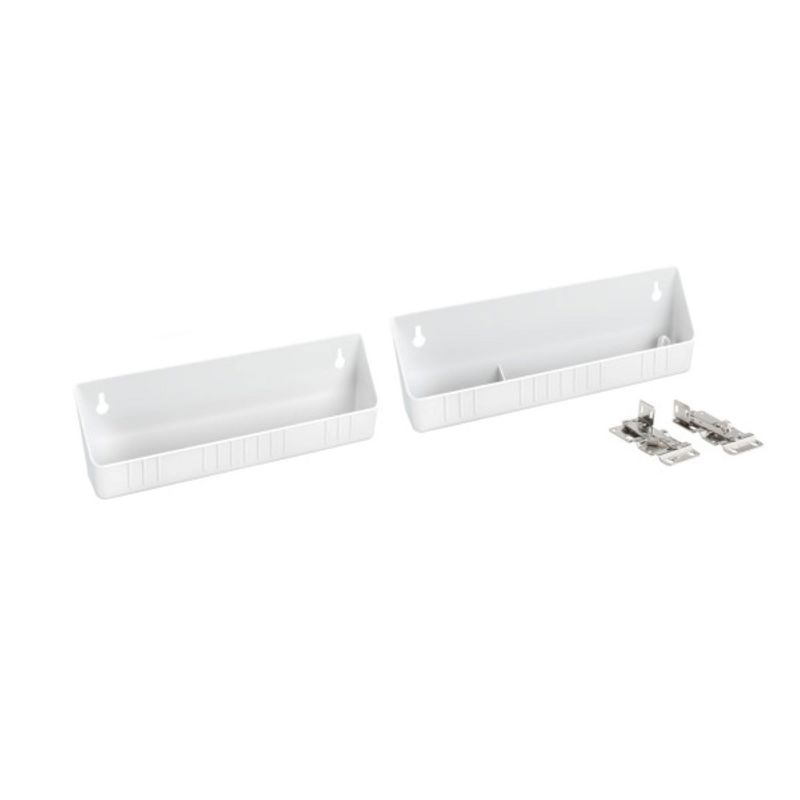 Rev-A-Shelf 11" Tip-Out Plastic Sink Trays for Kitchen and Bathroom Base Cabinet, Pack of 2 Pull Out Vanity Shelf Home Organizer, White, 6572-11-11-52, 1 of 7
