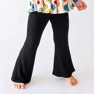 Girls Black Rib Bell Bottoms - Posh Peanut - 1 of 4