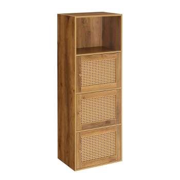 Extra Storage Weave 3 Door Cabinet with Shelf Brown Autumn Haze/Beige Barley - Breighton Home