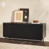 NicBex Modern Sideboard,Kitchen Storage Cabinets with 4 Fluted Doors and Adjustable shelves for Kitchen and Dining Room,Light Brown/Dark Brown/Black - 2 of 4