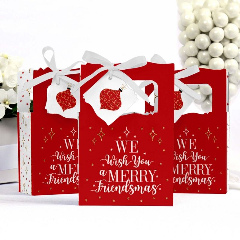 Big Dot of Happiness Red and Gold Friendsmas - Friends Christmas Party Favor Boxes - Set of 12, 3 of 7