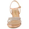Allegra K Women's Ankle Strap Open Toe Rhinestone Kitten Heel Sandals - 2 of 4