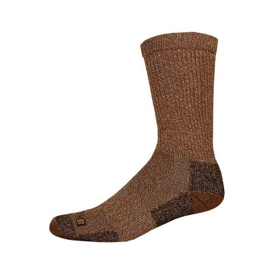 Dickies Men's 2pk Steel Toe Moisture Control Crew Socks - Brown 6-12: Midweight Cotton Blend, Machine Washable