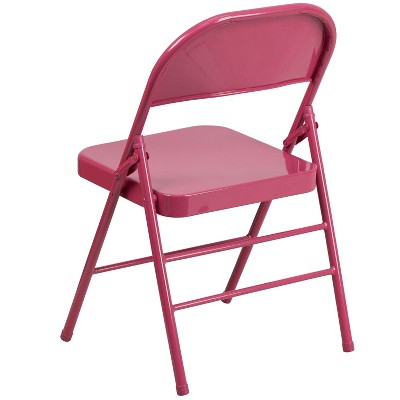 Shockingly Fuchsia 42.75" Metal Folding Chair