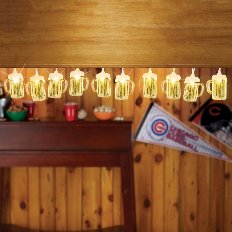 Collections Etc Battery-Operated Foam-Topped Beer Mug String Lights - 10 Ft NO SIZE, 4 of 5