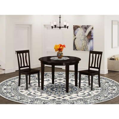 East West Furniture BOAN3-CAP-W 3 PC Kitchen nook Dining set-Kitchen Table and 2 dinette Chairs