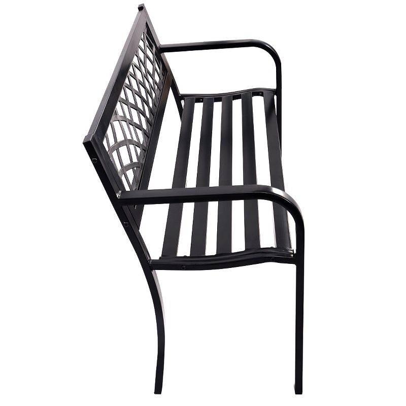 Tangkula Antique Steel Bench Patio Garden Chair Porch Cast for Outdoor, 3 of 7