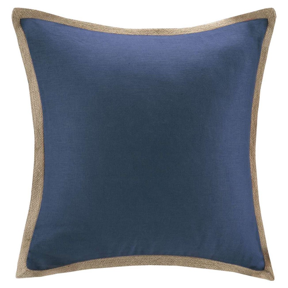 UPC 675716708733 product image for Navy Linen with Jute Trim Throw Pillow (20