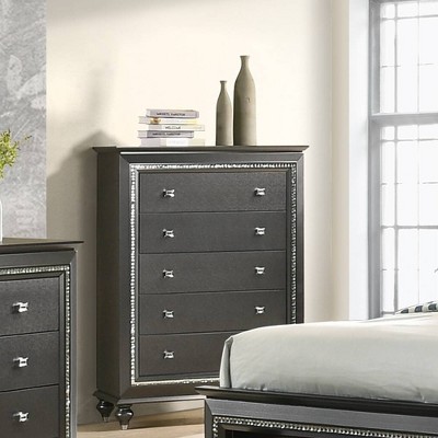 Acme Furniture Kaitlyn 5 Drawer Dresser Metallic Gray Finish