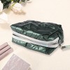 Unique Bargains Women Portable Pure color Makeup Bag Dark Green 1 Pc - 2 of 3