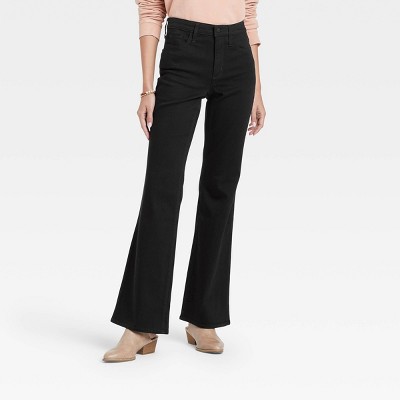 Women's Super-high Rise Slim Fit Cropped Kick Flare Pants - A New Day™ Black  18 : Target