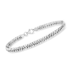 Ross-Simons Italian 14kt White Gold Cuban-Link Bracelet - 1 of 4